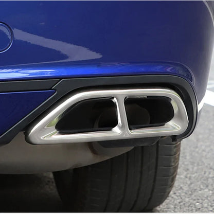 Stainless Steel Exterior Rear Exhaust Muffler Tip Pipe Cover Trim