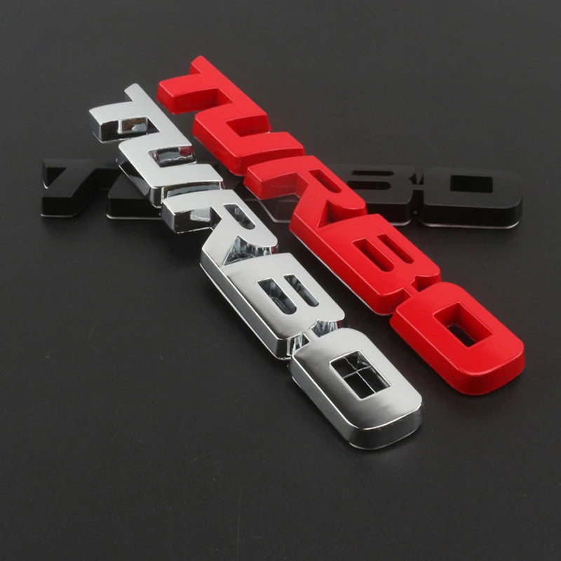 Turbo Metal Alloy 3D Badge Car Sticker