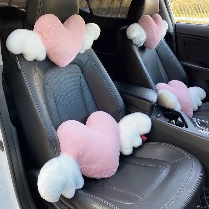 Universal Car Support Pillow - Heart-Shaped Plush