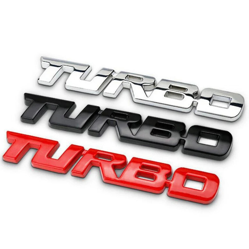 Turbo Metal Alloy 3D Badge Car Sticker