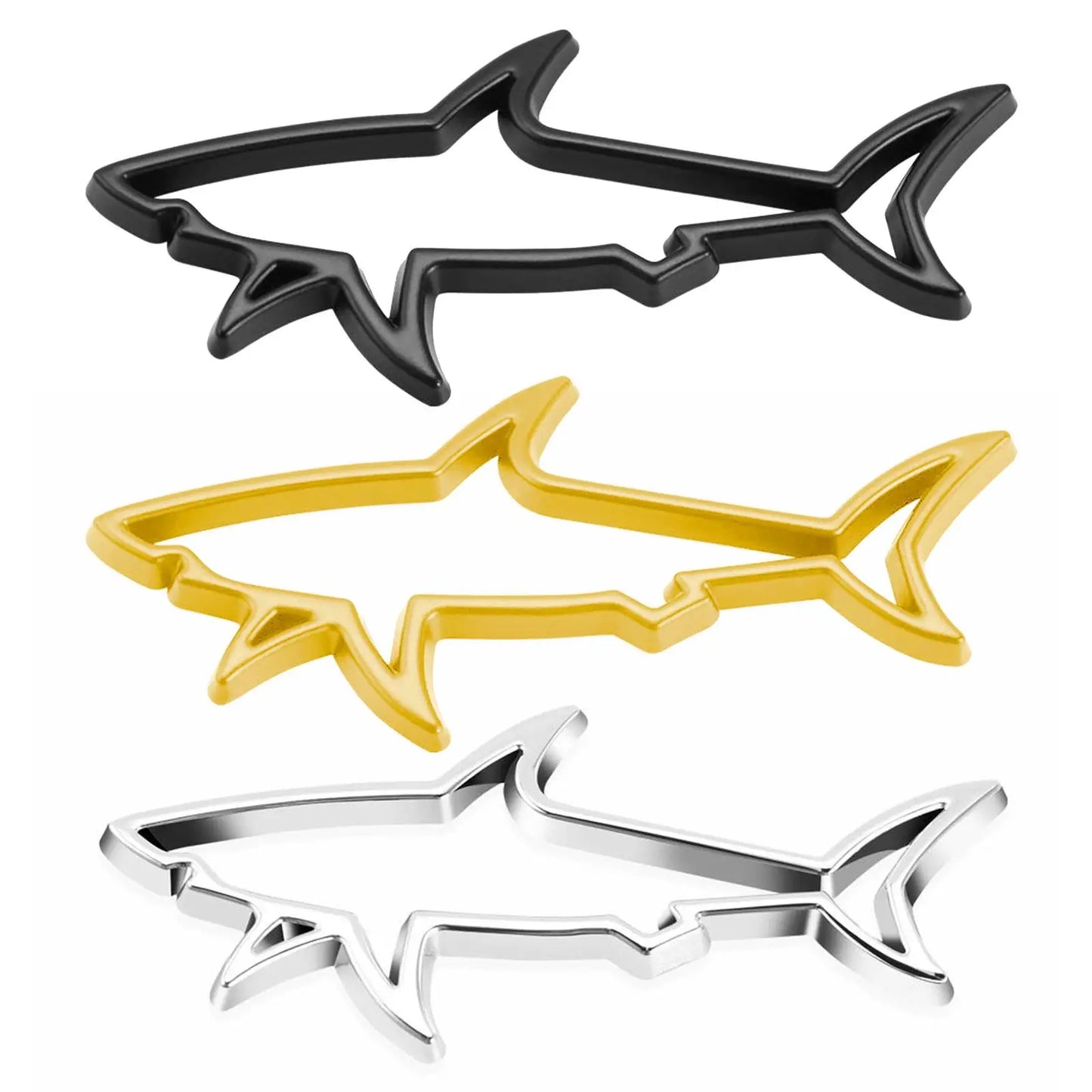 3D Metal Car Styling Sticker Hollow Shark