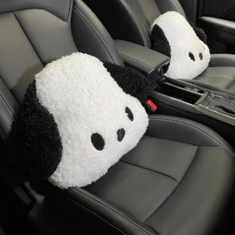 Cute Plush Dog Car Headrest Neck Pillow
