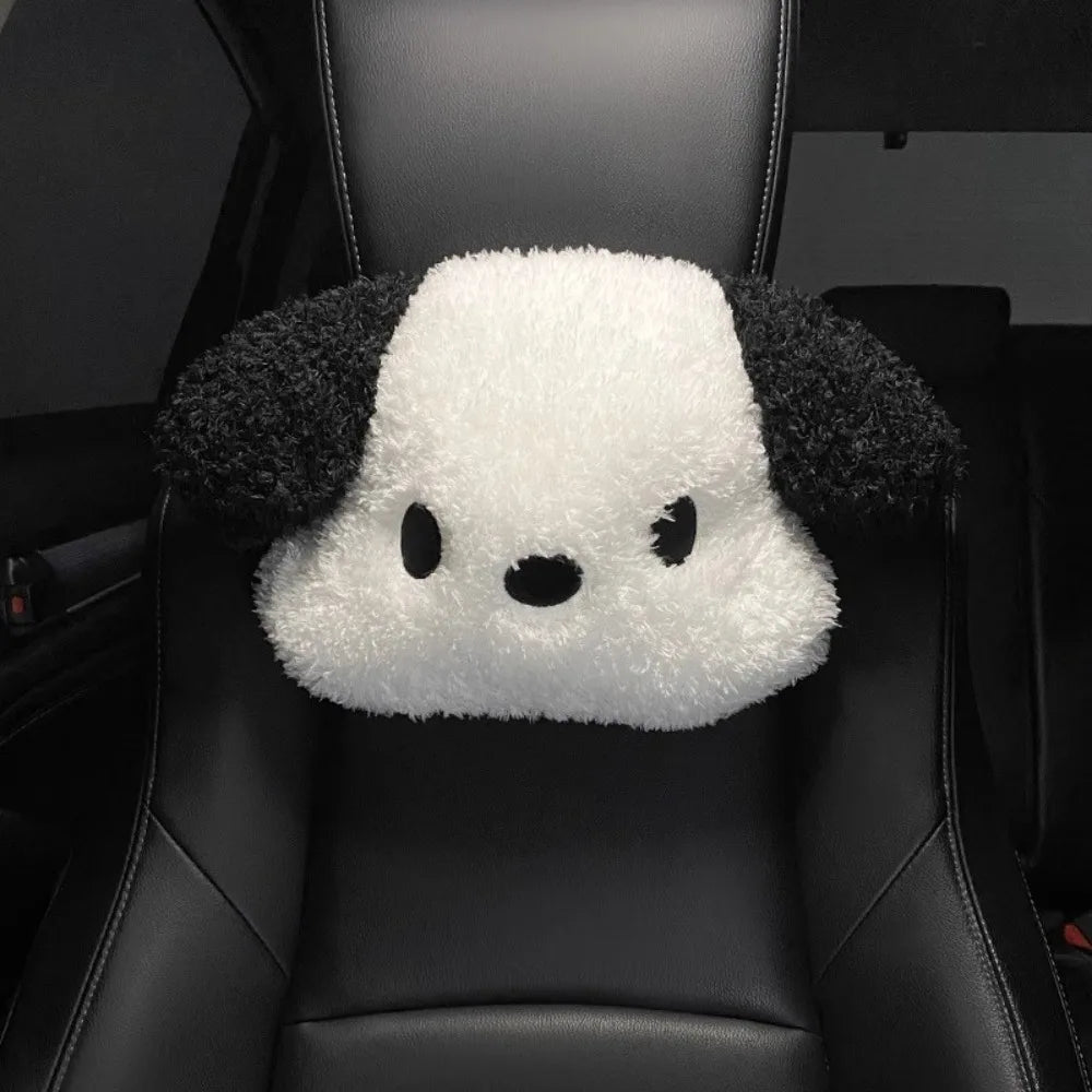 Cute Plush Dog Car Headrest Neck Pillow