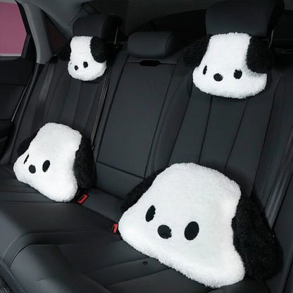 Cute Plush Dog Car Headrest Neck Pillow