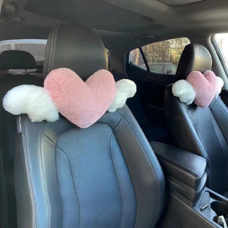 Universal Car Support Pillow - Heart-Shaped Plush