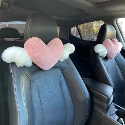Universal Car Support Pillow - Heart-Shaped Plush