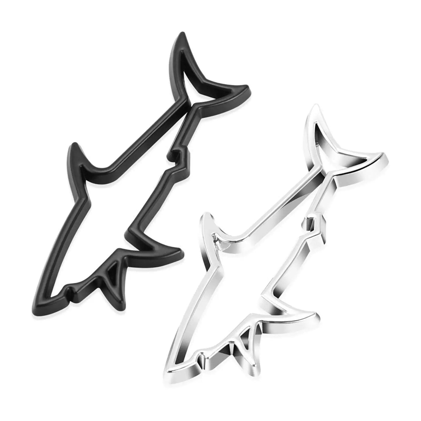 3D Metal Car Styling Sticker Hollow Shark