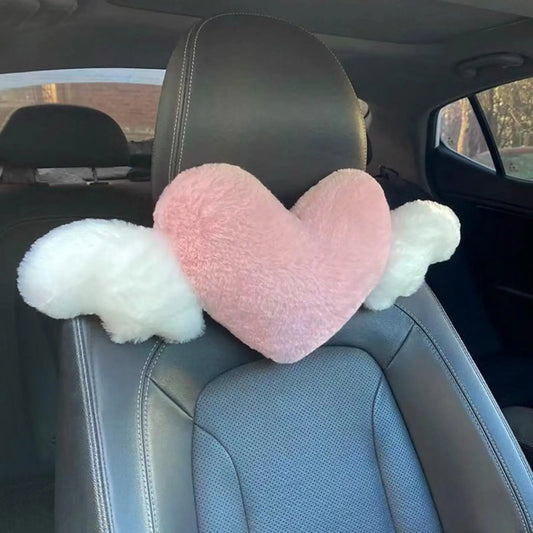 Universal Car Support Pillow - Heart-Shaped Plush