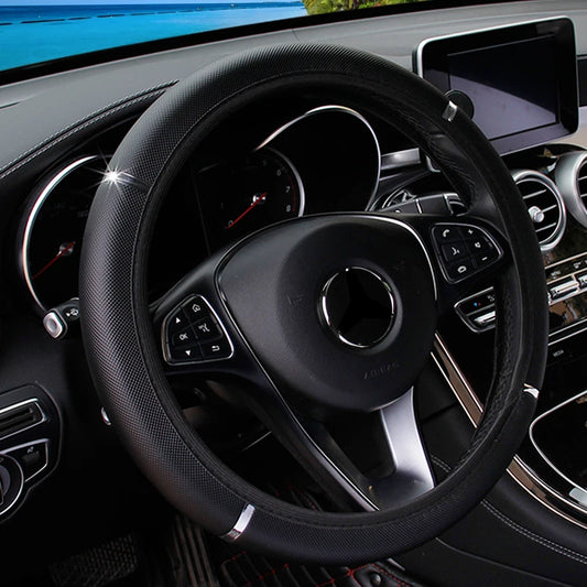Car Steering Wheel Cover PU Leather Flash Bar