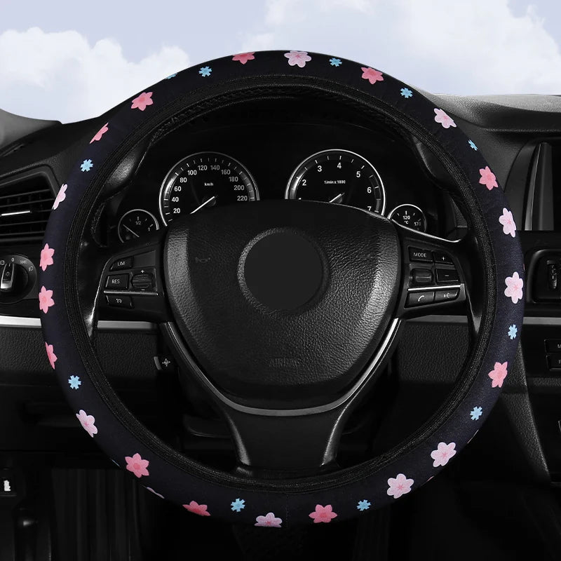 Small Fresh Flower No Inner Ring Car Steering Wheel Cover