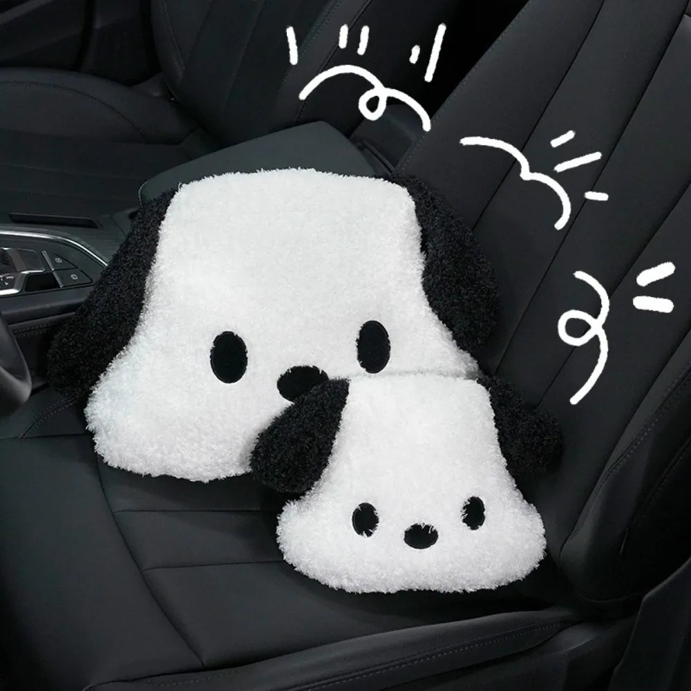 Cute Plush Dog Car Headrest Neck Pillow