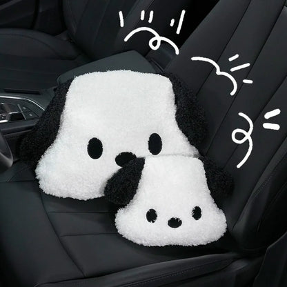 Cute Plush Dog Car Headrest Neck Pillow
