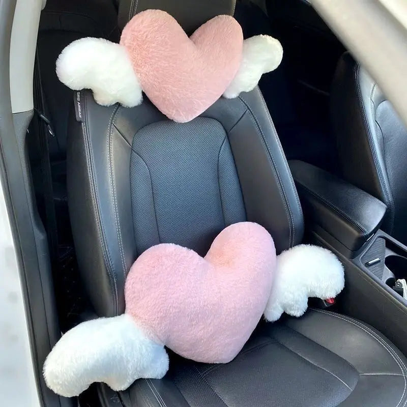 Universal Car Support Pillow - Heart-Shaped Plush