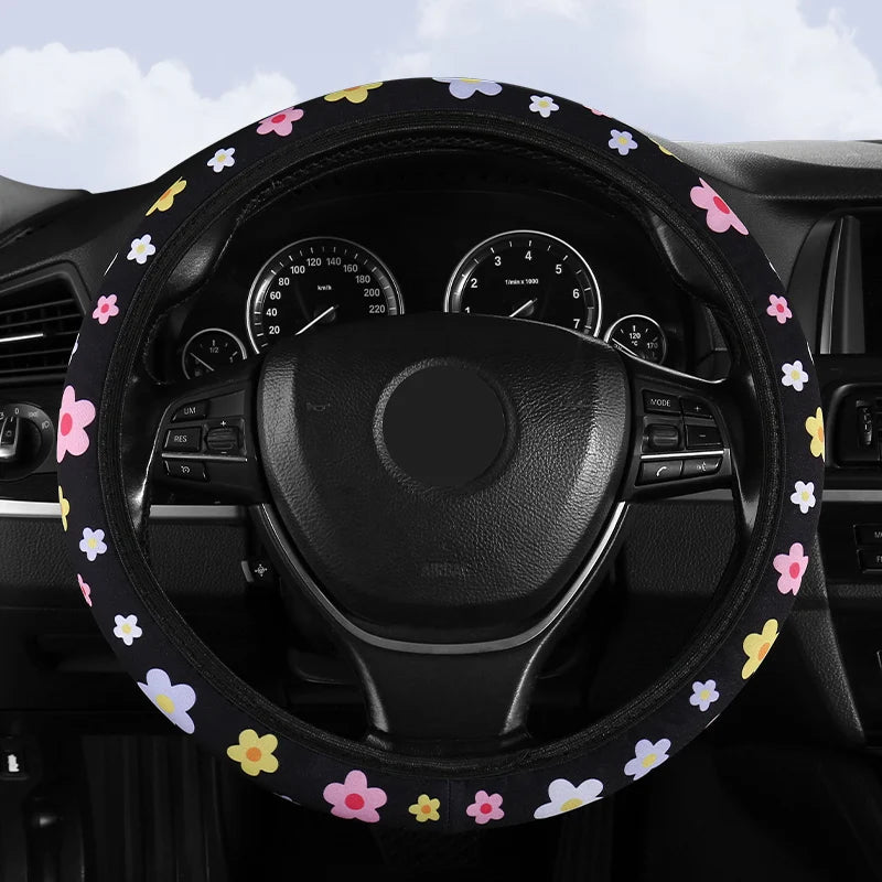 Small Fresh Flower No Inner Ring Car Steering Wheel Cover