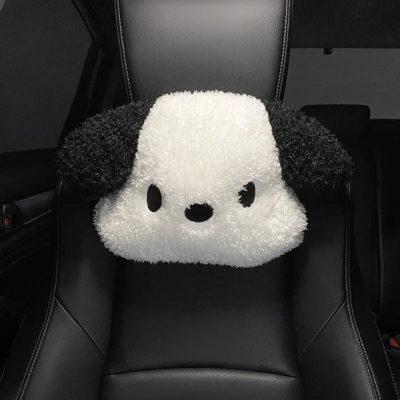 Cute Plush Dog Car Headrest Neck Pillow