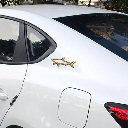 3D Metal Car Styling Sticker Hollow Shark