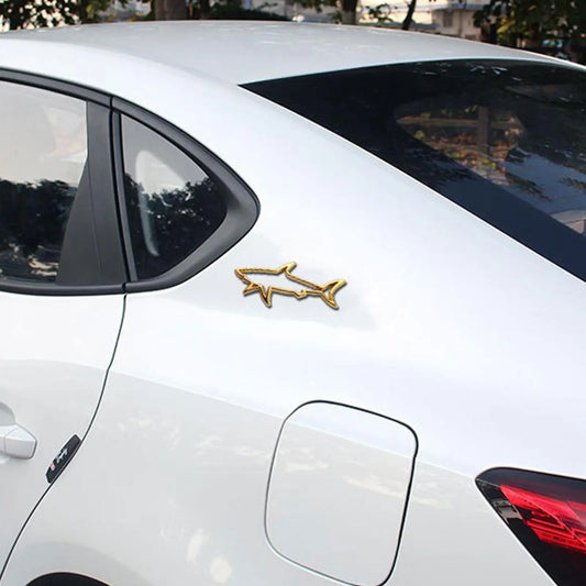 3D Metal Car Styling Sticker Hollow Shark